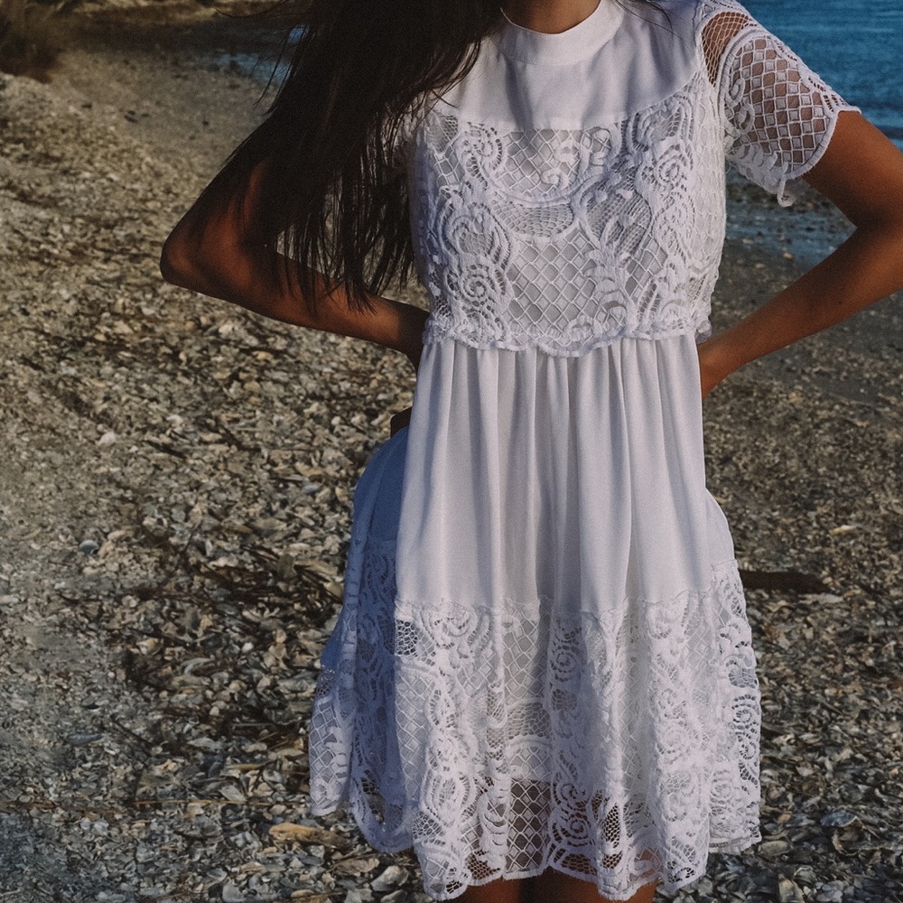 Kendall and Kylie Baby white lace doll dress.